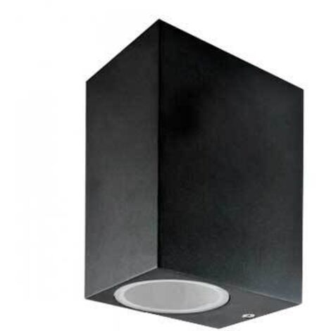 Support mural double pour spot LED V-TAC 2 x GU10 carré en aluminium noir IP44