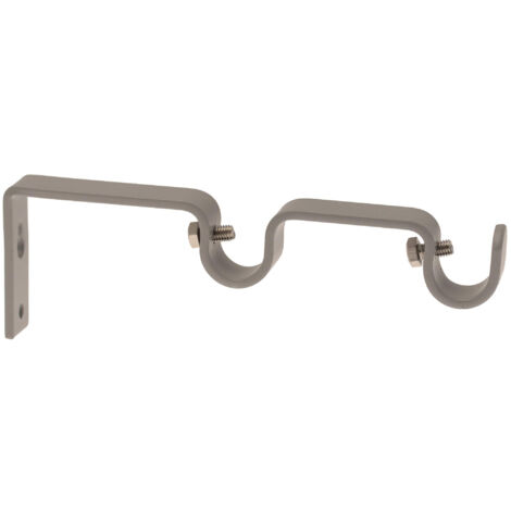 Support Mural Double Rideaux Gris Galet Mat