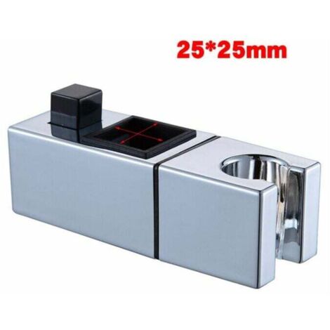 Support mural élégant pour pommeau de douche, fixation robuste et réglable à 360° pour pommeau de douche à main, tube carré chromé brillant
