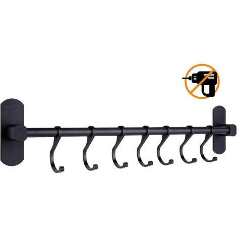support Mural En Acier Inoxydable Pour Ustensiles De Cuisine Support Avec 8 Crochets Barre De Cuisine Murale En Aluminium Support Mural Pour Usten