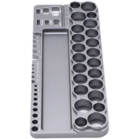 Support mural en alliage d'aluminium pour rangement d'outils RC, organisateur pour tournevis et pinces avec trous de fixation - Gris