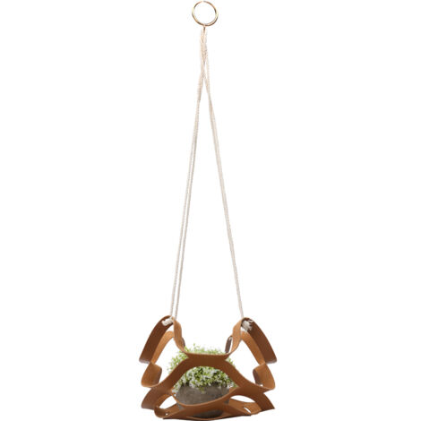 Support mural en cuir PU pour pots de fleurs - Panier suspendu pour succulentes - Décorations intérieures marron L