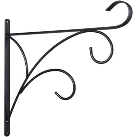 Support mural en fer pour pot de fleurs suspendu, pour balcon extérieur