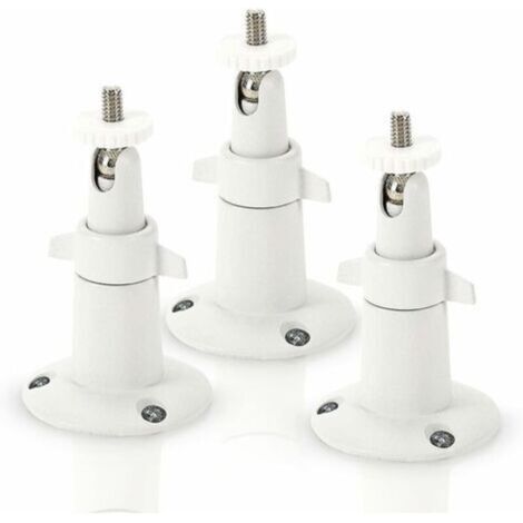 Support mural en métal pour caméras de sécurité intelligentes Arlo – Support réglable en aluminium intérieur/extérieur pour caméras Arlo et autres modèles compatibles (paquet de 3, blanc)