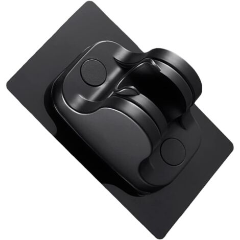 Support mural étanche à ventouse pour pommeau de douche - Lot de 2 supports à ventouse amovibles et fixation murale - Noir