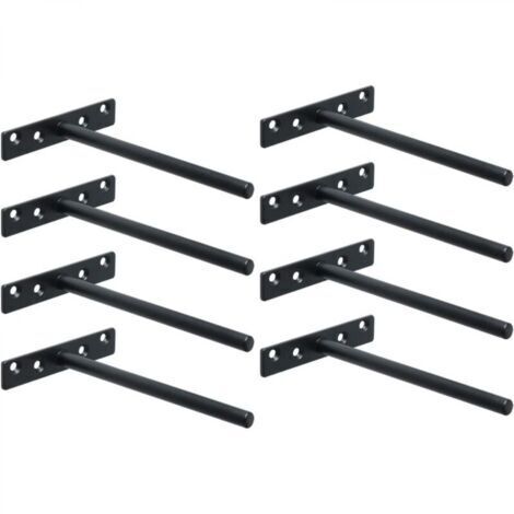 Support mural flottant invisible pour étagère murale, charge lourde, longueur 150 mm, 4 pièces, noir