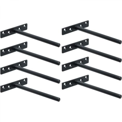Support mural flottant invisible pour étagère murale, charge lourde, longueur 150 mm, 4 pièces, noir