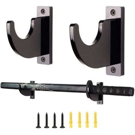 Support mural horizontal en acrylique pour katana et sabre de samouraï (lot de 2) - avec 1 crochet
