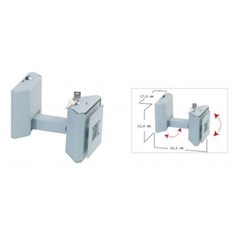 2404 - Support Mural 2 Rotations Antivol - pour écran lcd - Silver - Erard