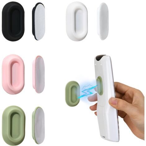 Support mural magnétique pour télécommandes - 4 organisateurs auto-adhésifs sans perçage pour télécommandes de climatiseur et de télévision, boîte de rangement pour télécommandes TV - Noir