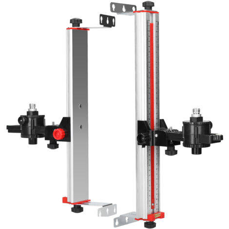Support mural multifonctionnel pour niveau, support de levage pour niveau laser, réglage vertical précis, avec adaptateur 1/4 pouce à 5/8 pouce, double niveau à bulle.