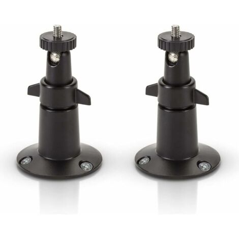 Support mural petit support en aluminium noir cuit au four - Compatible avec les caméras Arlo et Wasserstein (lot de 2, noir)-LIAIKI