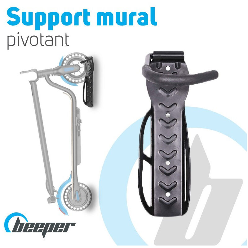 Support mural plaque avec crochet pivotant Trottinette, vélo, 2 roues Lots - Lot de 2