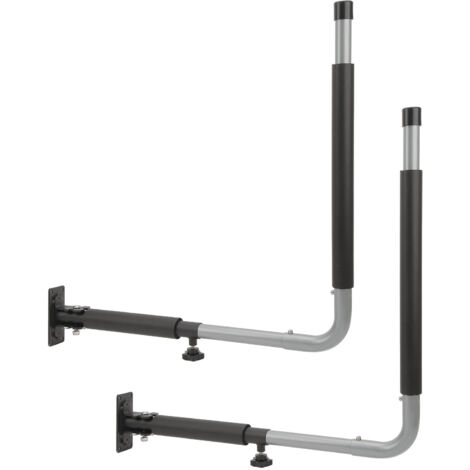 Support mural pliable et télescopique pour coffre de toit de voiture, capacité de charge de 50 kg, avec crochets de rangement pour kayaks, canoës et planches de surf