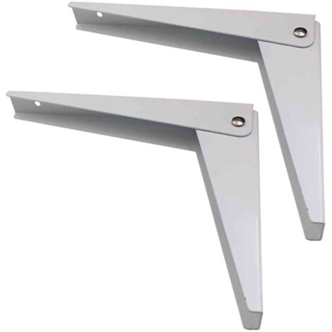 Support Mural Pliant 2 pièces, Repliable Rabattable en Métal Support Garage Console Pliante DIY Rayonnage, Blanc 8\"/200 mm
