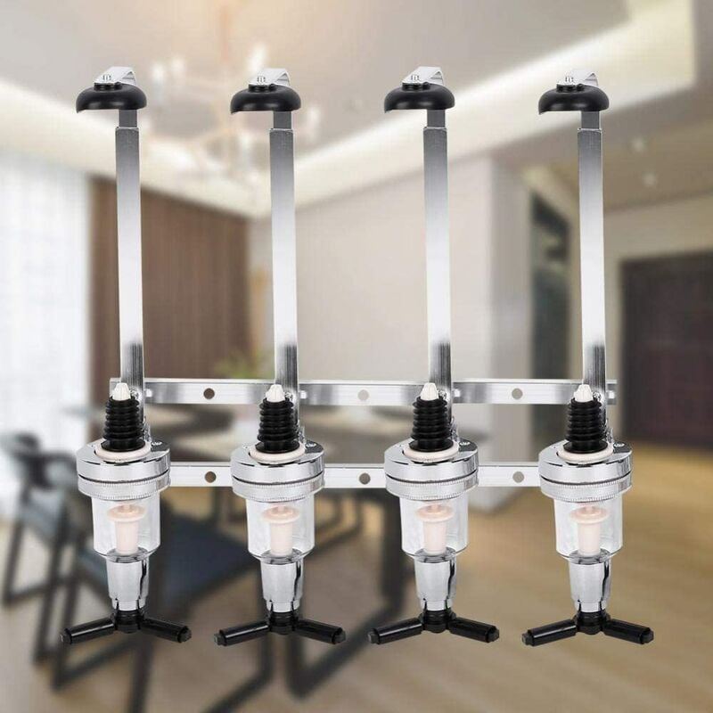 Skecten - Support Mural pour 4 Bouteilles Design Doseur Alcool 1,5 oz (43 ml) en Aluminium