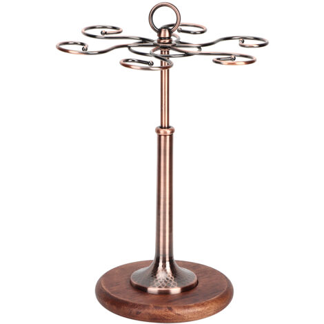 Support mural pour 6 bouteilles et verres à vin - Étagère de rangement décorative en bronze