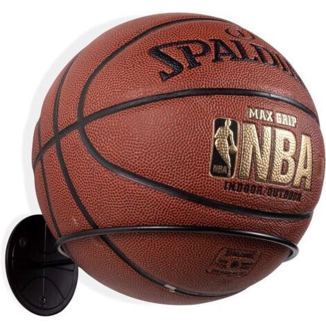 Support mural pour ballons de sport en acier noir Installation rapide Dimensions 18cm de large Pour garage ou chambre d'enfant Jormftte