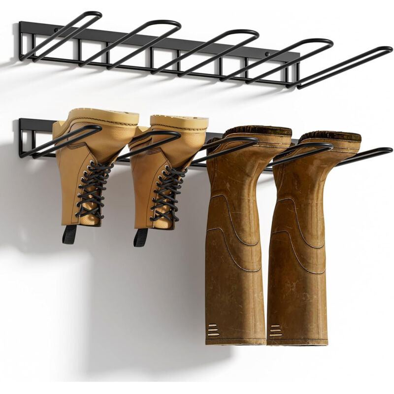 Support Mural pour Bottes en Caoutchouc pour 4 Paires – Rangement Chaussure Mural en Métal Robuste pour Bottes Hautes, Intérieur et Extérieur, Support Mural pour Bottes en Caoutchouc pour 4 Paires – Rangement Chaussure Mural en Métal Robuste pour Bottes Hautes, Intérieur et Extérieur,