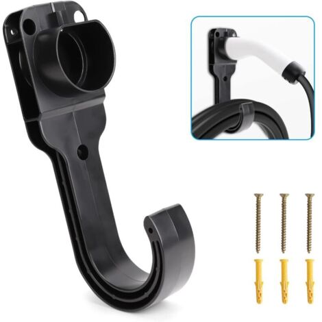 Support mural pour câble de chargeur de véhicule électrique – Matériau durable – Capacité de stockage optimisée – Installation facile avec 3 vis - IN 1 EU
