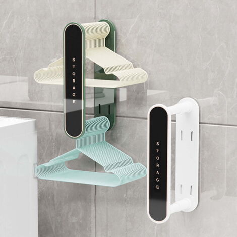 Support mural pour cintres extensible  installation sans perçage  rangement de penderie gain de place  peut accueillir jusqu’à 70 cintres  blanc et vert