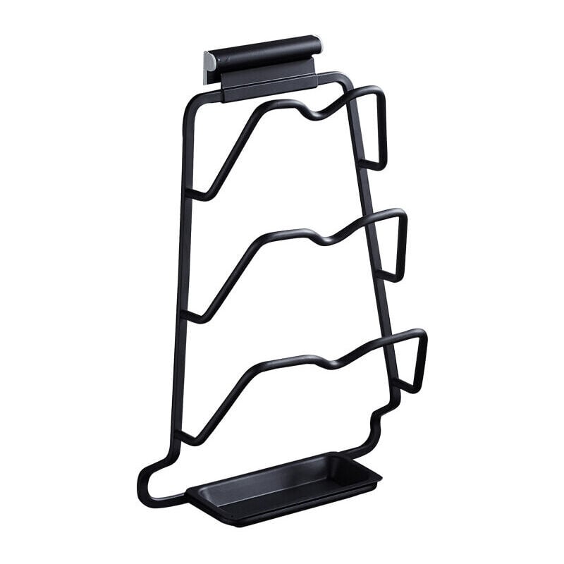 Start - Support mural pour couvercle de casserole, support de rangement multifonctionnel pour planche à découper de cuisine (noir)