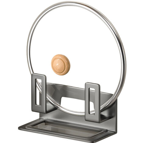 Support mural pour couvercles de casseroles, support double couche pour couvercles de casseroles avec bac de récupération, support de rangement pour couvercles de casseroles sur porte d'armoire, CREA