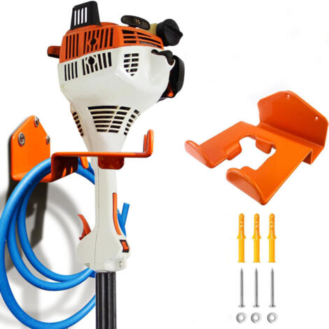 Support mural pour débroussailleuse et coupe-bordures – Acier épais – Installation rapide – Compatible avec tous les outils électriques