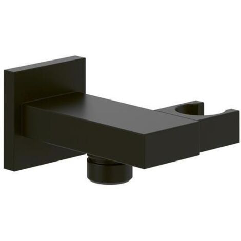 Support mural pour douchette avec raccordement VILLEROY ET BOCH Universal Showers rectangle Matt Black