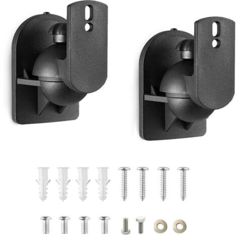 Support Mural Pour Haut-Parleur - Charge Maximale 3,5 Kg - Installation Sur Béton Ou Brique - Noir - Lot De 2