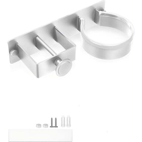 Support mural pour lisseur, en acier inoxydable argenté, support pour sèche-cheveux et fer à friser, support pour lisseur de salle de bain, organisateur d'outils