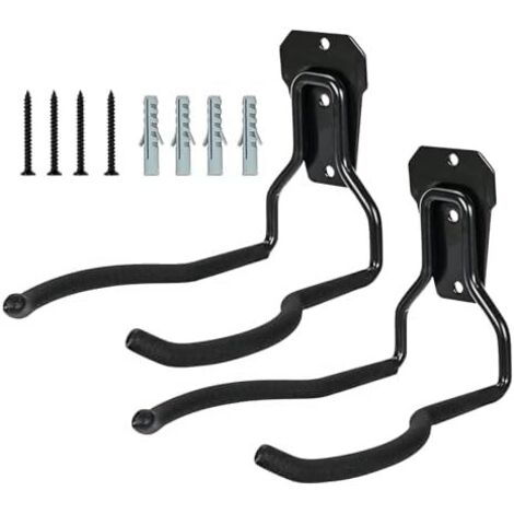 Support mural pour outils de jardin – Noir antirouille  Crochets support multi-usages peu encombrants système rangement garage -