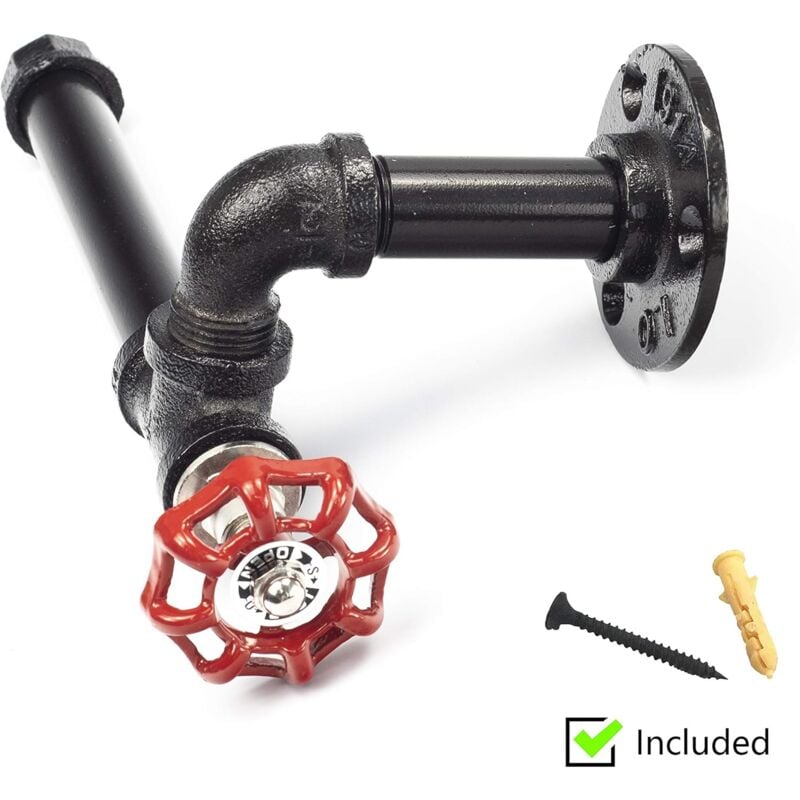 Support mural pour papier de toilette vintage et industriel Accessoire de salle de bain Porte-papier de toilette mural en forme de tuyau en fer de