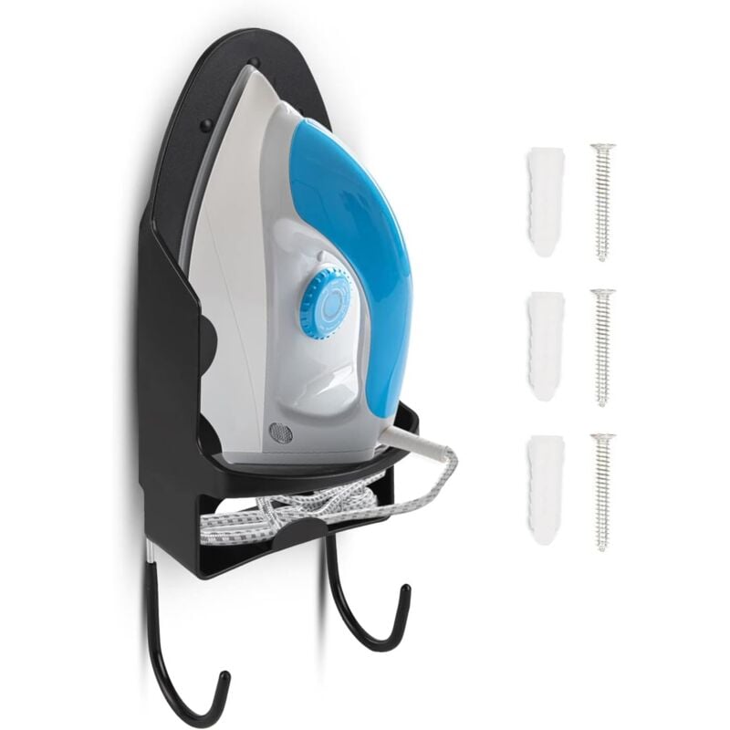 Support mural pour planche à repasser électrique - Support pour planche à repasser - Étagère de salle de bain - Pour porte d'armoire, porte ou