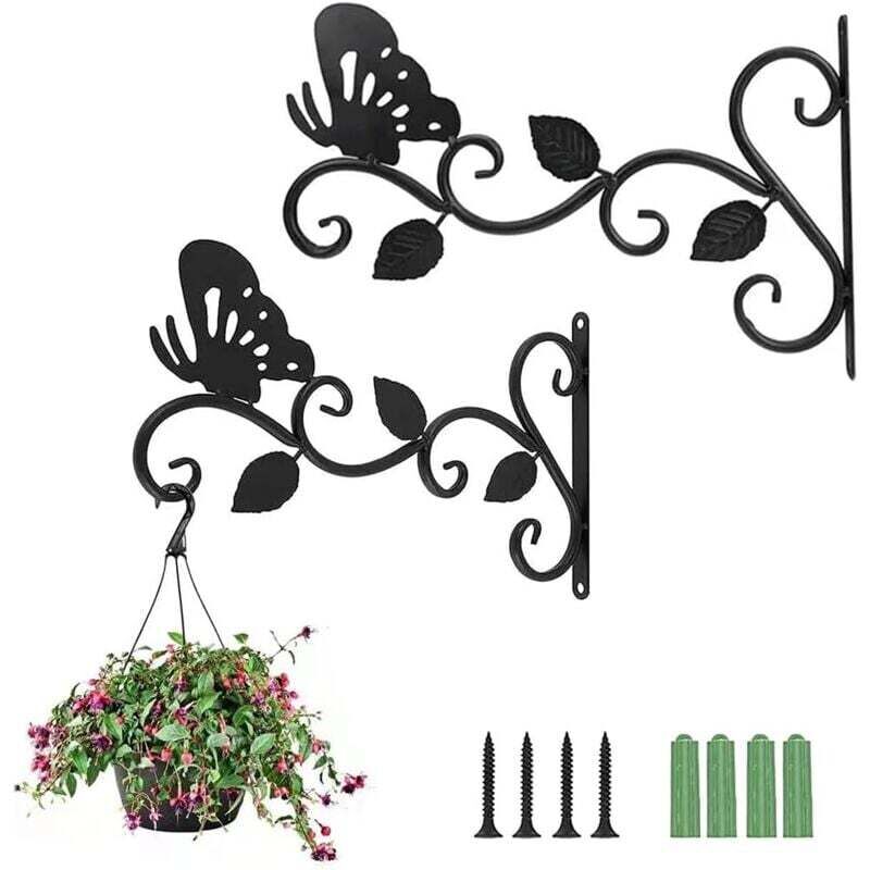 Support Mural pour Plante, Support Plante Mural Balcon, Crochet pour Plante, Suspension Mural Crochet Plante(2pcs)