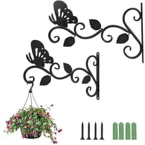 Support Mural pour Plante, Support Plante Mural Balcon, Crochet pour Plante, Suspension Mural Crochet Plante(2pcs)