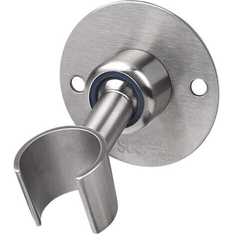 Support mural pour pommeau de douche, en acier inoxydable 304, réglable à 360°, compatible avec les flexibles de douche, fixation par vis, finition argent brossé.