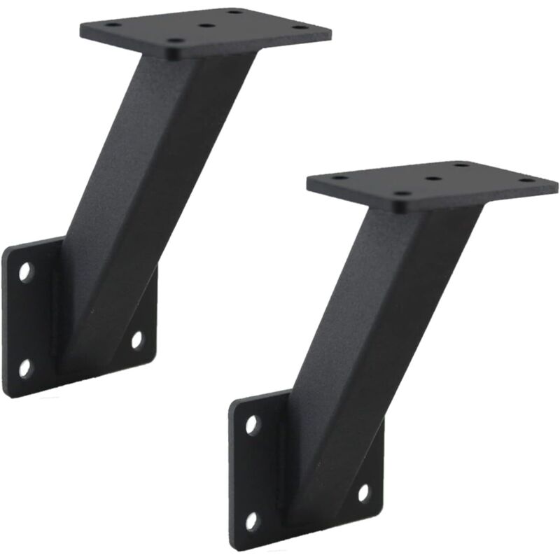 Support mural pour rampe d'escalier en acier robuste - Accessoires de garde-corps en bois