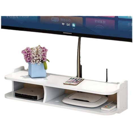 Support mural pour routeur Wi-Fi, décodeur TV et étagère à 2 tiroirs. - AquaForge