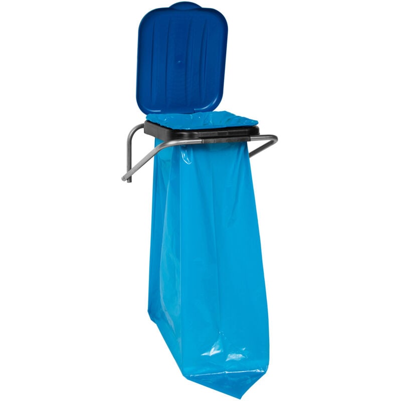 Support mural pour tri sélectif bleu - Sacs 120L