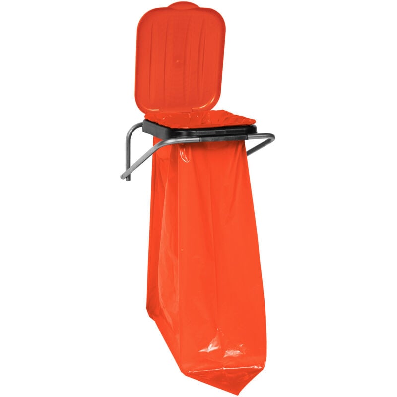 Support mural pour tri sélectif rouge - Sacs 120L