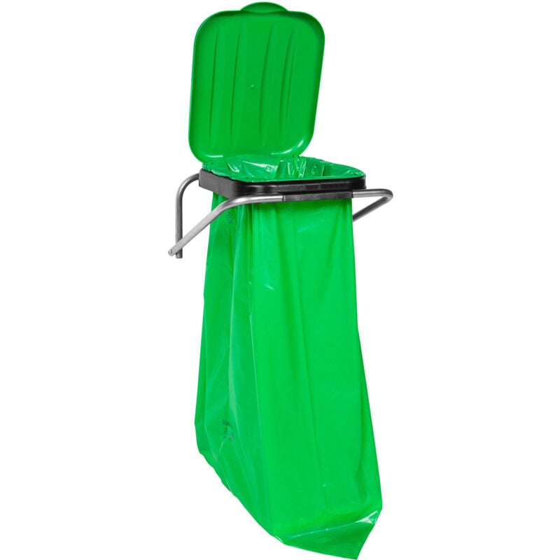 Support mural pour tri sélectif vert - Sacs 120L