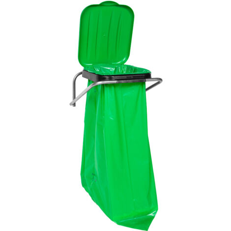 Support mural pour tri sélectif vert - Sacs 120L