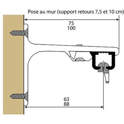 Support mural pour tringle Klick System