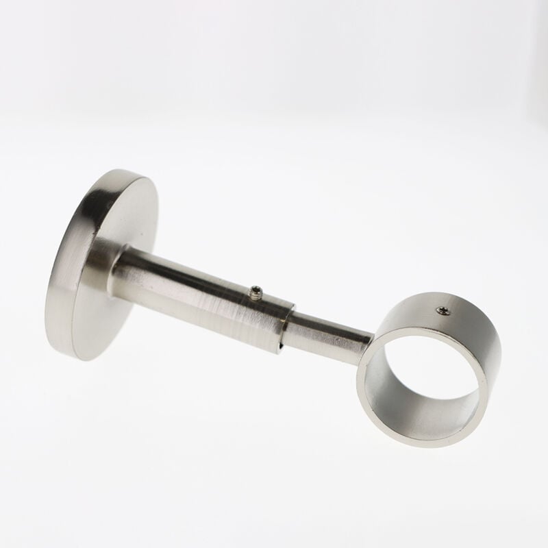Support Mural pour barre 28mm - Retour de 7,5/10cm - Nickel Mat Boulet
