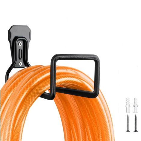 Support Mural Pour Tuyau D Arrosage - Acier Épaissi Anti-Rouille - Fixation Murale Avec Vis - Compatible Tuyaux Extensibles Et Standard - 1 Pièce
