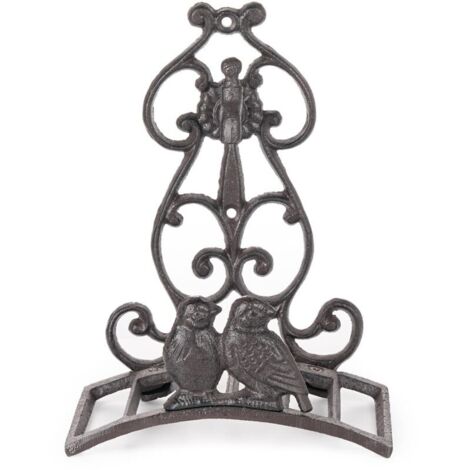 Support mural pour tuyau d'arrosage, support mural en fonte robuste pour tuyau d'arrosage, joli rangement de tuyau décoratif vintage, joli oiseau pour décoration murale d'extérieur