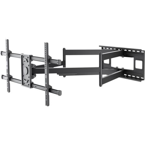 Support Mural pour TV Wide Range Pro FULLMOTION (XL), noir, support TV de 43 à 90 pouces (109 – 229 cm), max. 80 kg, extensible jusqu'à 104,5 cm, entièrement mobile : pivotant et inclinable.