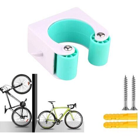 Support mural pour vélo, porte-vélos, support mural peu encombrant, système de rangement pour porte-vélos, intérieur et extérieur, pour vélos de course et VTT (VTT, bleu 1pcs)