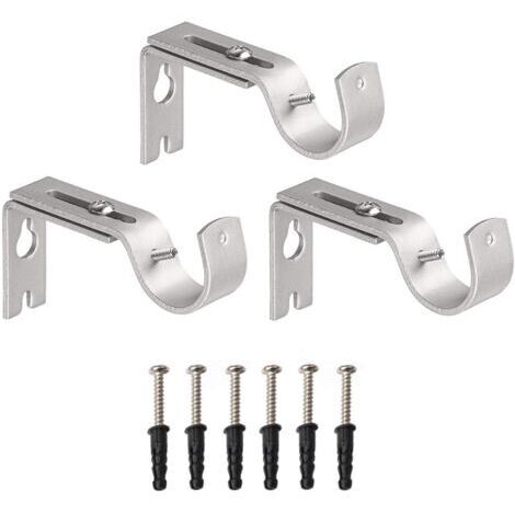 Support Mural réglable pour Tringle à Rideau 3pcs Supports de Tringle à Rideau Rod